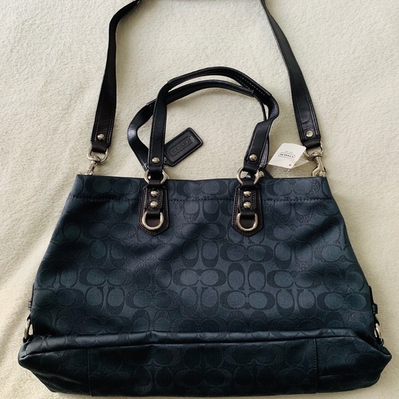 NEW Coach Signature Satchel in Charcoal - Picture 2 of 8